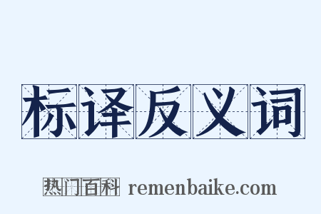 标译反义词是什么意思的图片